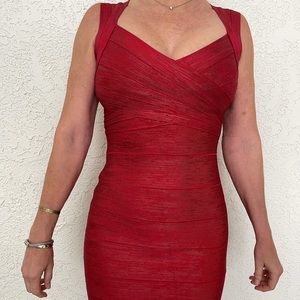Red tight bandage dress